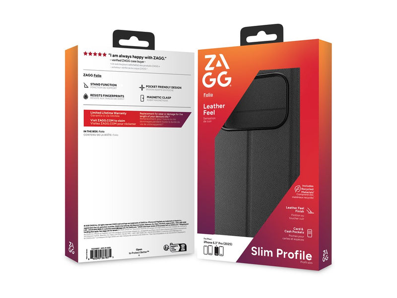 ZAGG Folio Case für iPhone 17 Pro – Leder, recycelte Materialien