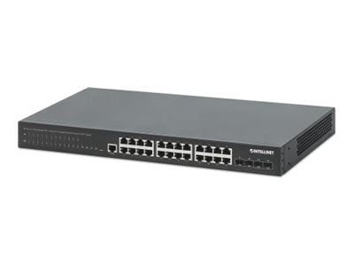 INTELLINET Managed Switch – 28 Anschlüsse, PoE+ Unterstützung