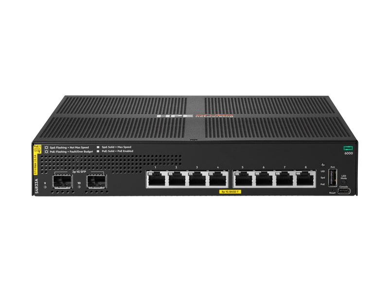 HP Enterprise Netzwerk-Switch – 8 PoE+ Ports, Rack/Wandmontage