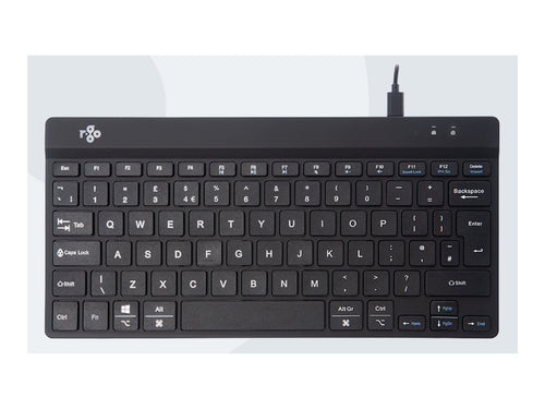 R-GO TOOLS Kompakte Ergonomische Tastatur – USB-Anschluss, Schwarz