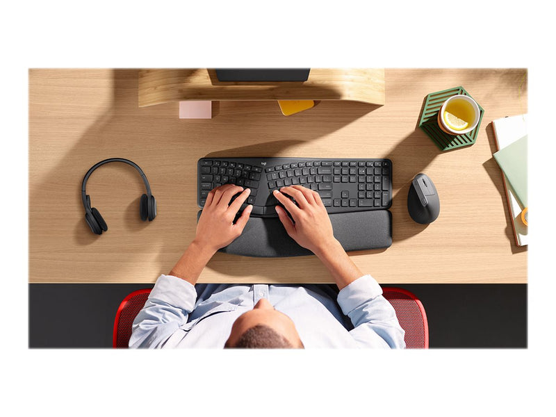 Logitech Ergonomische Tastatur – Kabellos, mit Handauflage