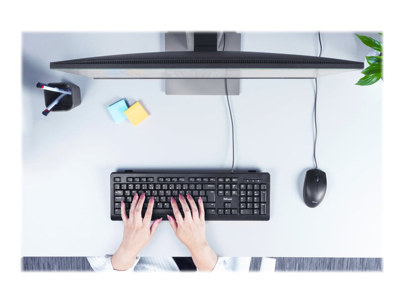 Trust USB-Tastatur – Leise Tasten, Spritzwasserschutz