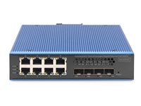 Digitus 8-Port Gigabit Switch – PoE, 10G Uplink, L3 verwaltet