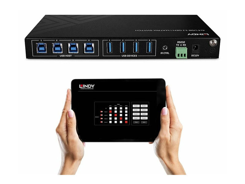 Lindy USB-Schalter – 4 Geräte gleichzeitig verbinden