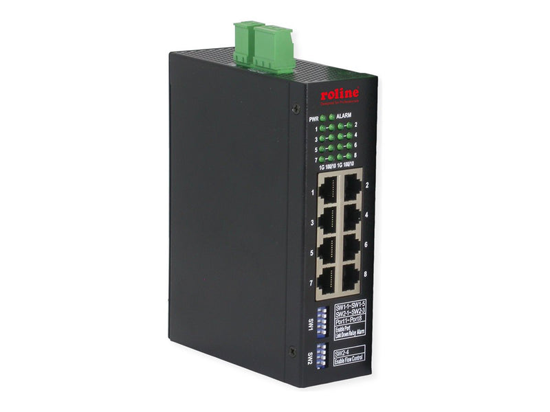 ROLINE Ethernet-Switch – 8 Ports, für DIN-Schienen