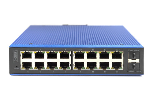 Digitus 16+2-Port Gigabit Switch – PoE, für robuste Netzwerke