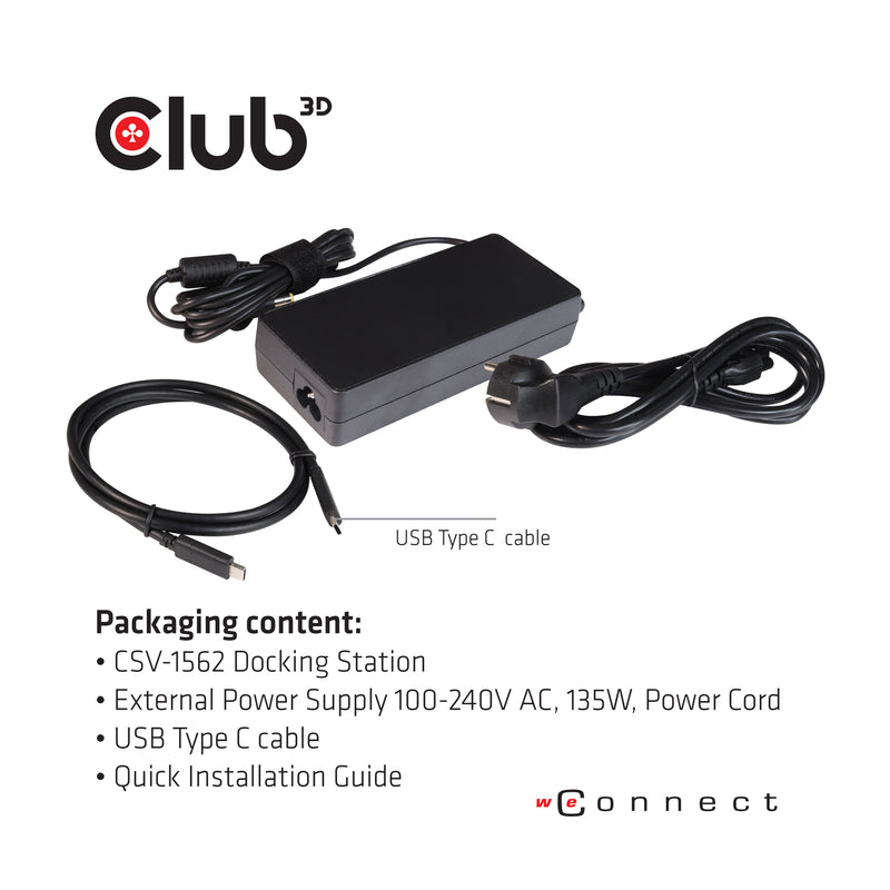 Club3D USB-C Dockingstation – Triple 4K, Laden, Netzwerk