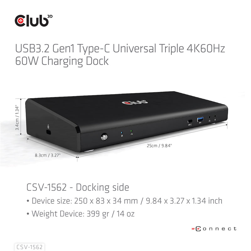 Club3D USB-C Dockingstation – Triple 4K, Laden, Netzwerk
