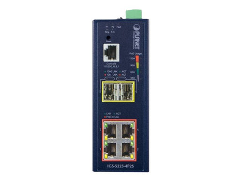 Planet Technology Industrie-Switch – 4 PoE+ Ports, montierbar