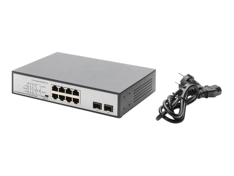 Digitus 8-Port Gigabit PoE Switch – Unmanaged, für kleine Netzwerke