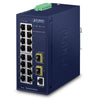 Planet Technology 16-Port Managed Switch – Gigabit Netzwerk, vielseitige Montage