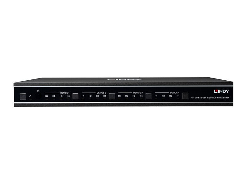 Lindy USB Matrix Switch – 4x4, Typ A/C, einfache Geräteverwaltung
