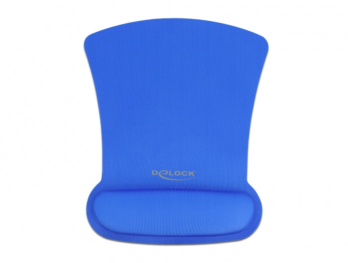 DELOCK Mauspad – Ergonomisch mit Handballenauflage, Blau