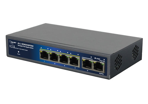 ALLNET 6-Port Gigabit Switch – PoE-Unterstützung, Smart Management