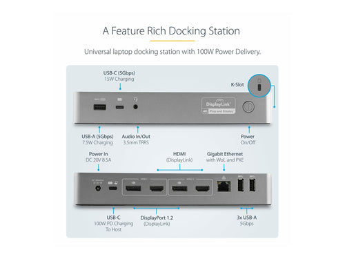 StarTech Universal Dockingstation – Dual 4K, USB-C & USB 3.0