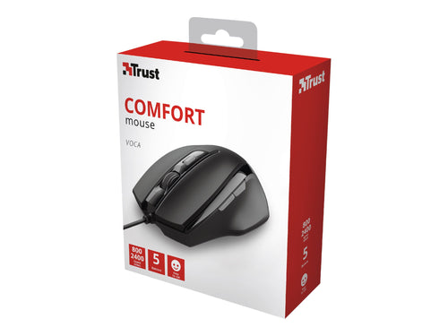 TRUST Voca Comfort Maus – Ergonomisch, 6 Tasten, USB