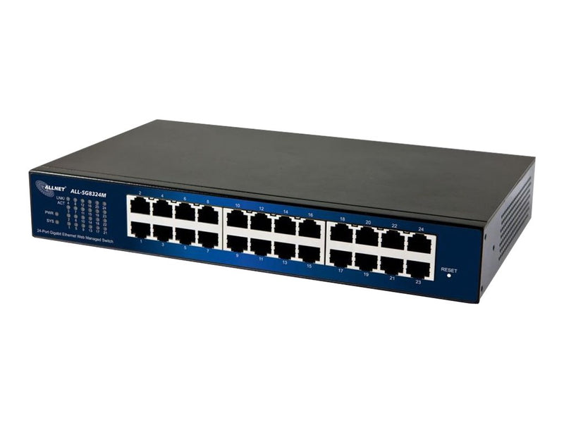 ALLNET Netzwerk-Switch – 24 Ports, lüfterlos für leisen Betrieb