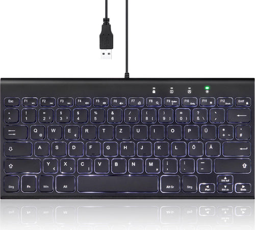 PERIXX Mini-Tastatur – USB-Anschluss, Hintergrundbeleuchtung