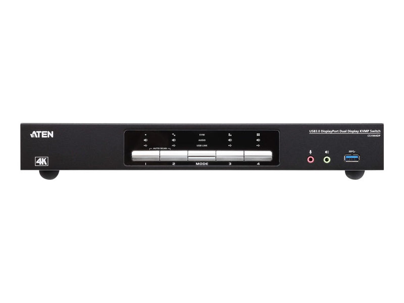 Aten KVMP-Switch – 4K DisplayPort für 2 Bildschirme, USB 3.0
