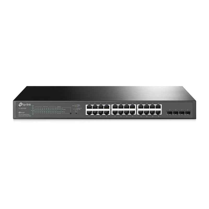 TP-Link 28-Port Gigabit Switch – 24 PoE+ Anschlüsse, Rack-montierbar