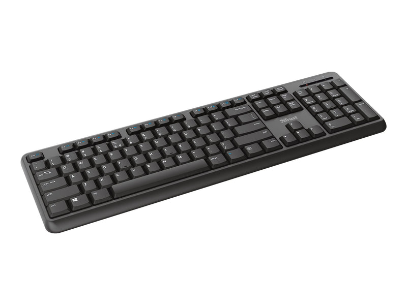 Trust Kabellose Tastatur – Spritzwasserschutz, USB-Empfänger