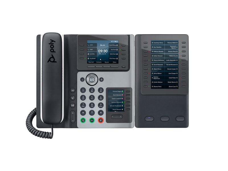 HP Poly Business-Medientelefon – Zwei Displays, 14 Leitungstasten