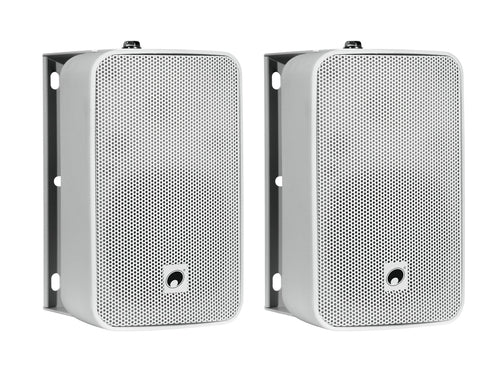 Omnitronic Wandlautsprecher – 80 W, weißes Paar
