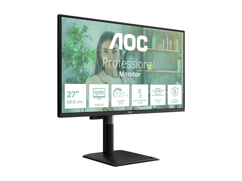 AOC 27" Monitor – QHD-Auflösung, USB-C Anschluss