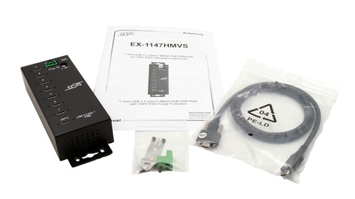 Exsys USB-Hub – 7 Anschlüsse, Überspannungsschutz