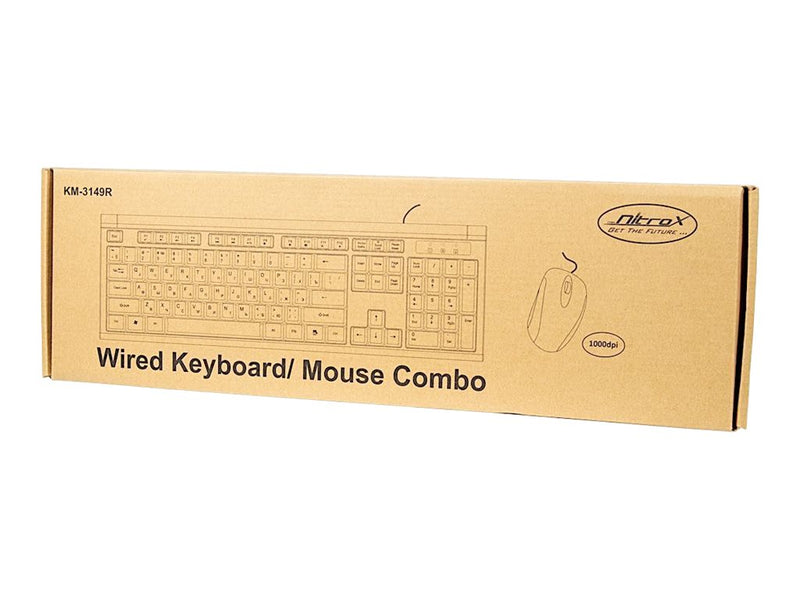 INTERTECH Tastatur-Maus-Set – USB, US/Russisch Layout
