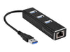 SilverStone USB-Hub – 3 Anschlüsse, Netzwerkverbindung