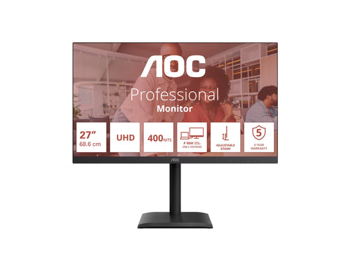 AOC 27" 4K Monitor – IPS-Display, integrierte Lautsprecher