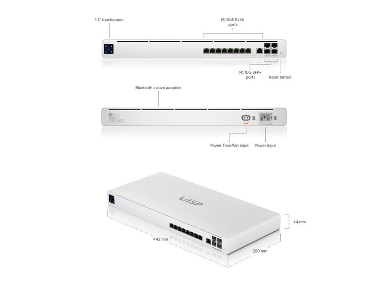 Ubiquiti UISP Pro Router – 9-Port-Switch, Gigabit Ethernet