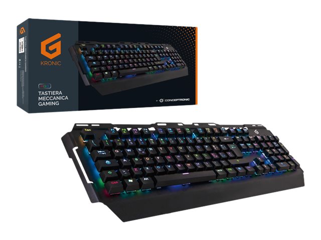 CONCEPTRONIC Gaming-Tastatur – RGB-Beleuchtung, Blaue Schalter