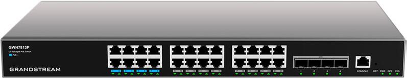 Grandstream Netzwerk-Switch – 24 Anschlüsse, PoE+ Unterstützung
