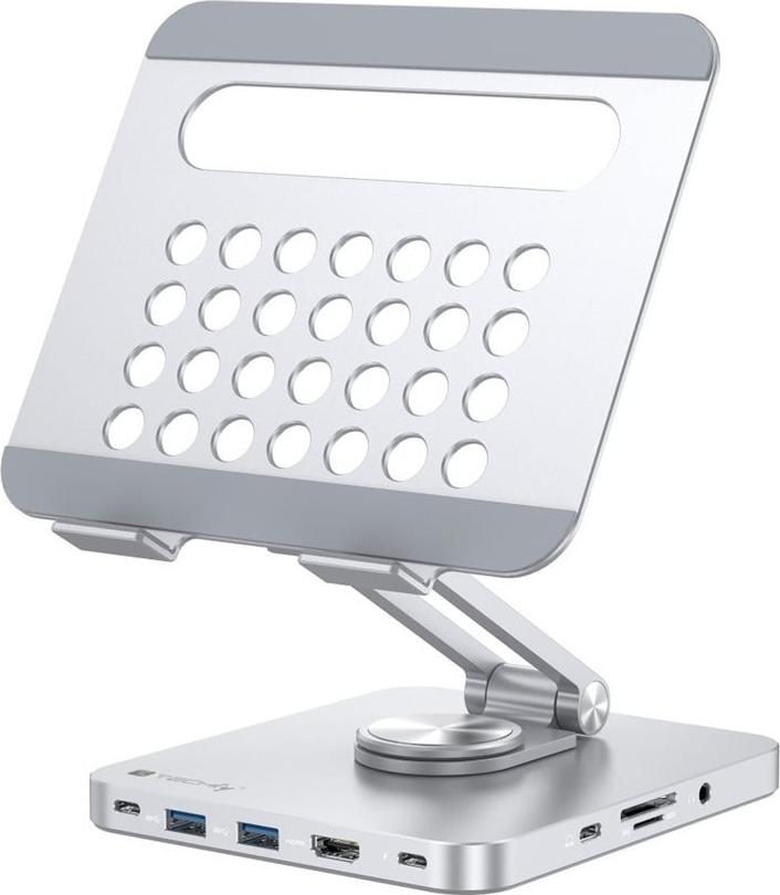 Techly Tablet-Ständer mit Dockingstation – 4K HDMI, USB-C