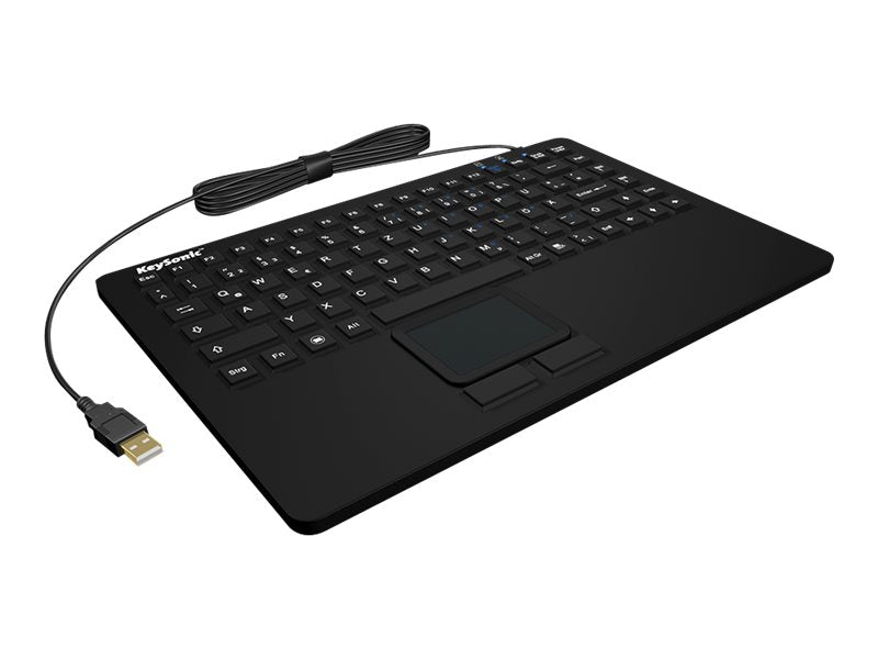 KEYSONIC Tastatur mit Touchpad – USB, robust & wasserfest