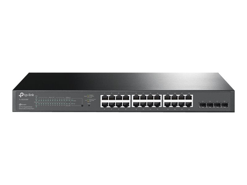 TP-Link 28-Port Gigabit Switch – 24 PoE+ Anschlüsse, Rack-montierbar