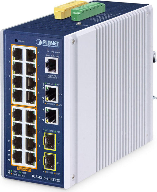PLANET TECHNOLOGY Netzwerk-Switch – 16 Ports, PoE-fähig