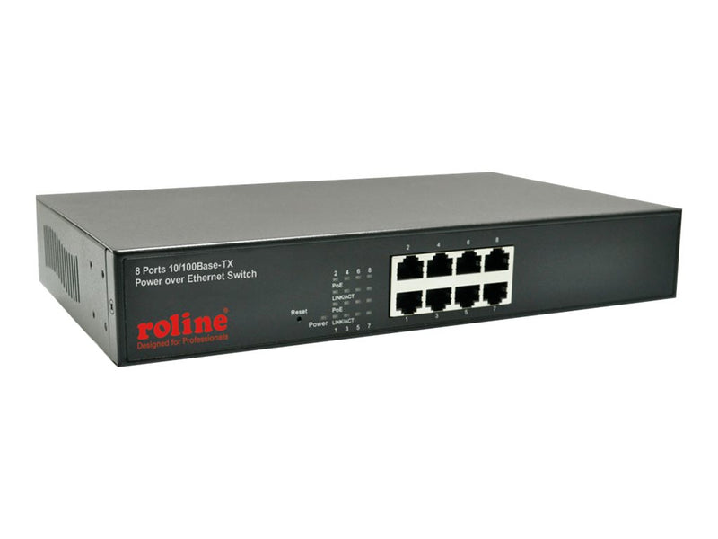ROLINE PoE Fast Ethernet Switch – 8 Ports, 130W Leistung