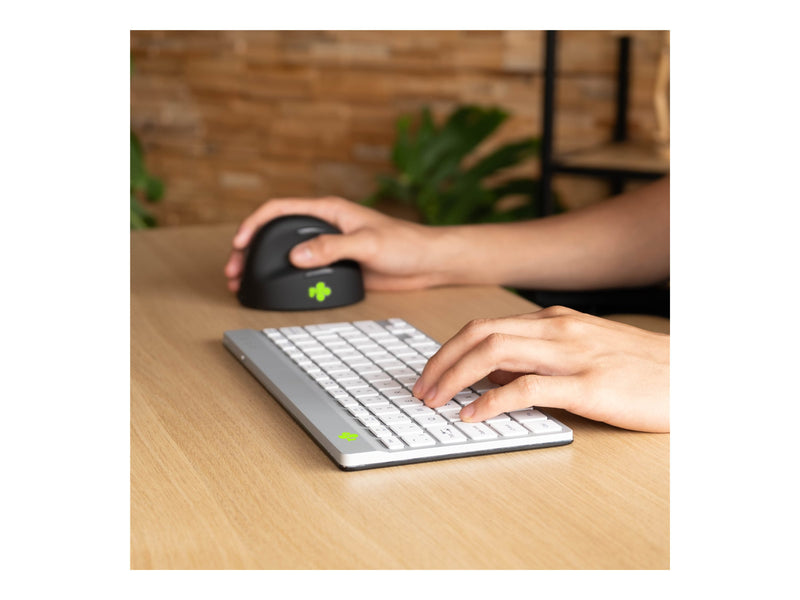 R-GO TOOLS Kompakte Bluetooth-Tastatur – Ergonomisch, mit Pausenanzeige