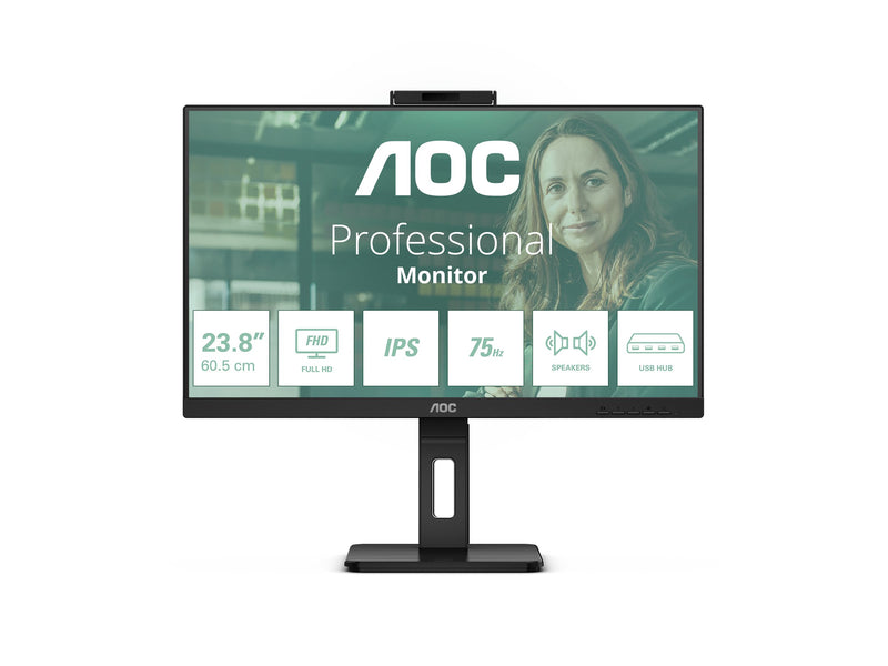 AOC 24" LED-Monitor – Full HD, integrierte Webcam