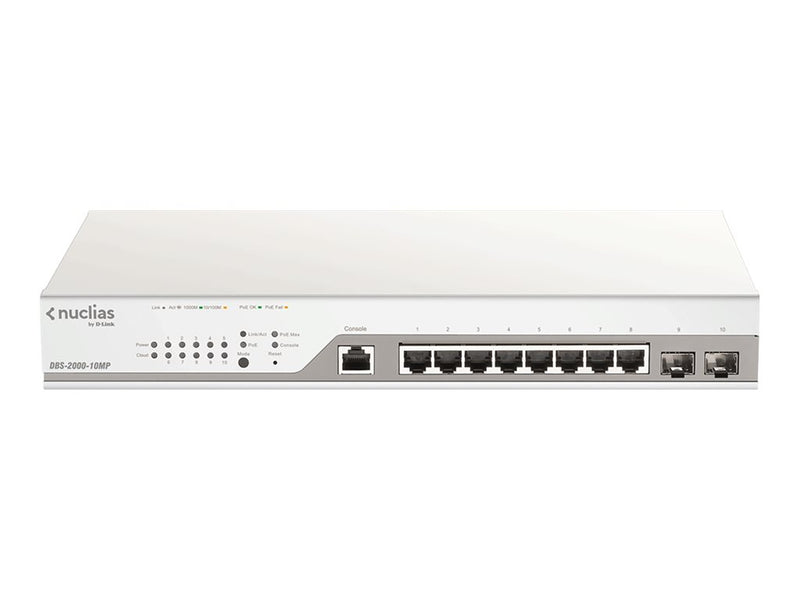 D-Link 10-Port Gigabit Switch – Cloud-Verwaltung, PoE+ Unterstützung