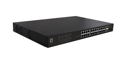 LevelOne Netzwerk-Switch – 28 Anschlüsse, Power-over-Ethernet