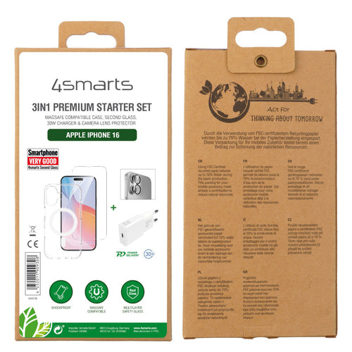 4SMARTS 3in1 Starter Set – Zubehör für Apple iPhone