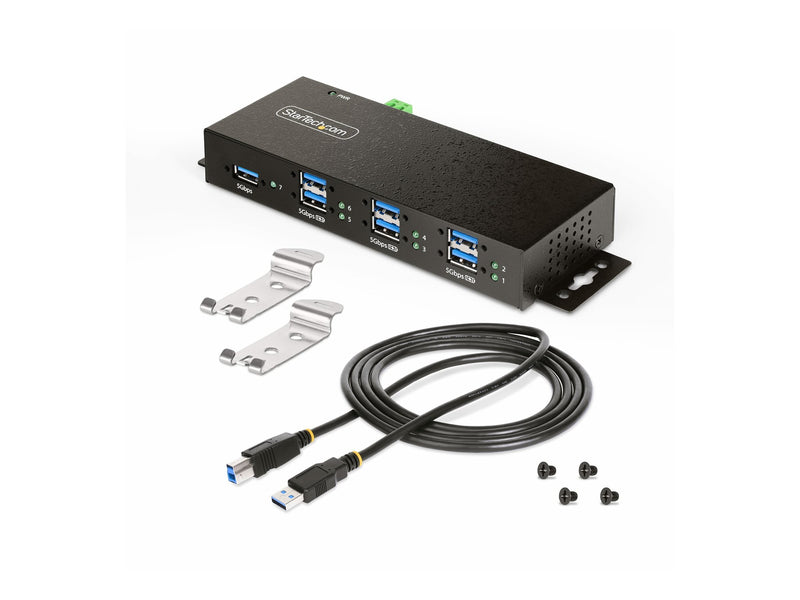 StarTech 7-Port USB Hub – Vielseitig montierbar, robustes Metallgehäuse