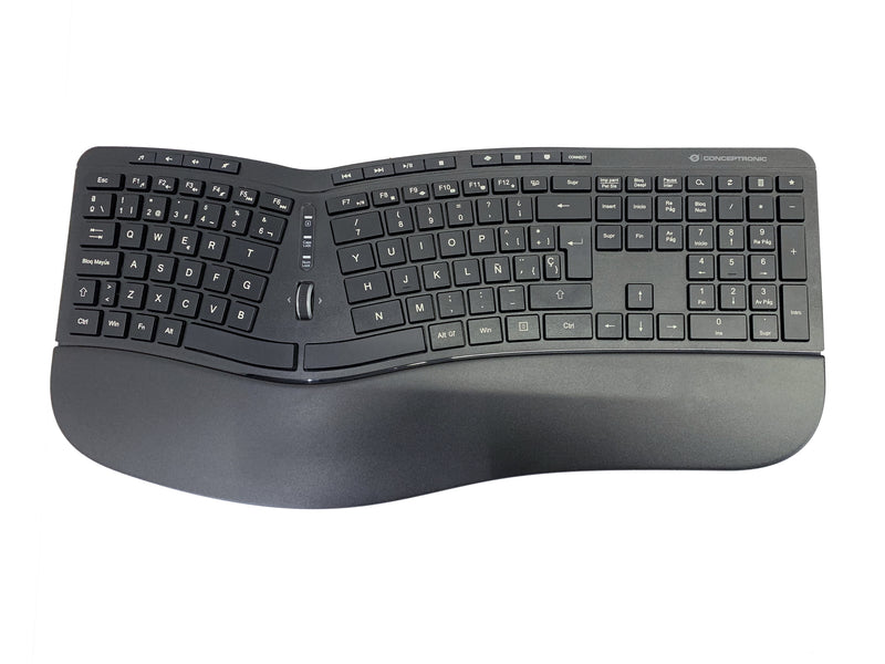 CONCEPTRONIC Kabelloses Tastatur-Maus-Set – Ergonomisch, Spanisches Layout