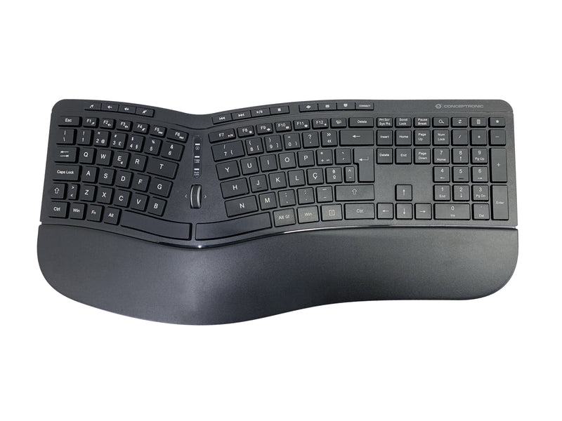 CONCEPTRONIC Kabelloses Tastatur-Maus-Set – Ergonomisch, Portugiesisch