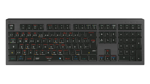 LOGIC-KEYBOARD Mac-Tastatur – macOS Shortcuts, USB-Anschluss
