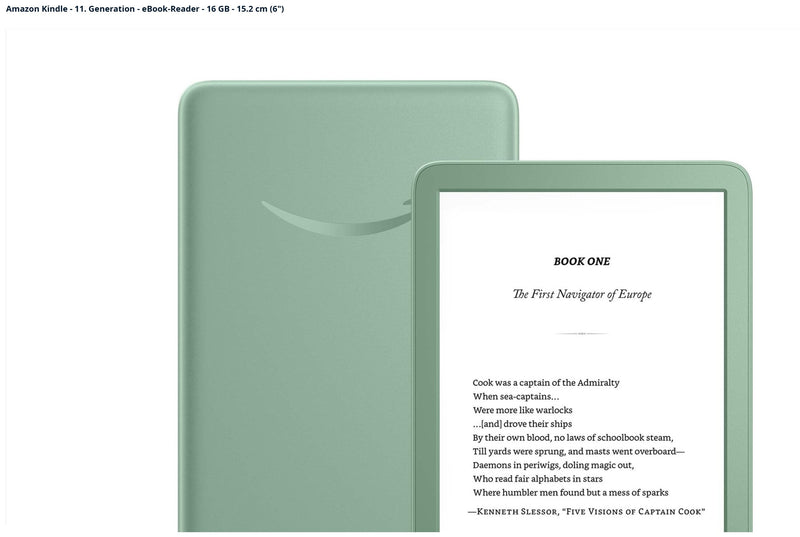 Amazon Kindle eBook Reader – 6" Display, 16 GB Speicher